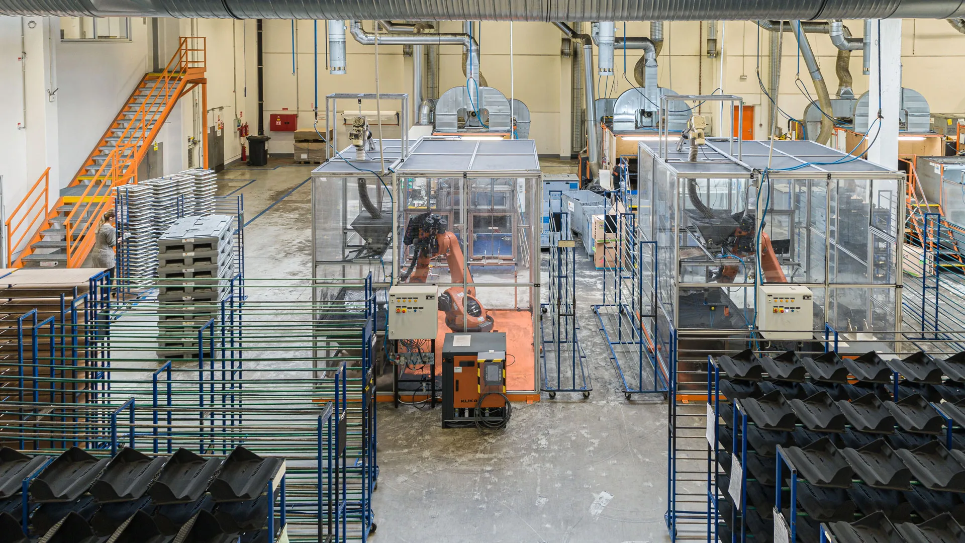 Produktion in Janovice: Flockerei